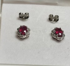 Rubin Ohrstecker Silber