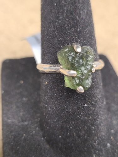 925 moldavit ring - moldavit,