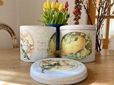 Vintage große Blechdose mit Deckel Kuchen Panettone Kätzchen Happy Easter