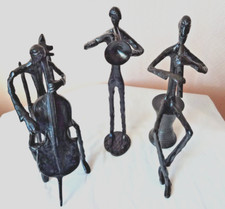 Musiker Trio, Figuren aus Metall/Eisen,  alle in Schwarz