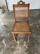 Gründerzeit Stuhl Korbgeflecht Gedrechselt Handarbeit Gründerzeit Antik