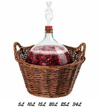 Weinballon + Weidenkorb +