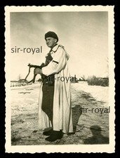 Wehrmacht Soldat mit MP 40 Maschinenpistole 1942 in Russland - WK2 Foto 6x8cm