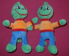 2 x AOK Jolinchen Drache Dino grün blau orange ca 22 cm