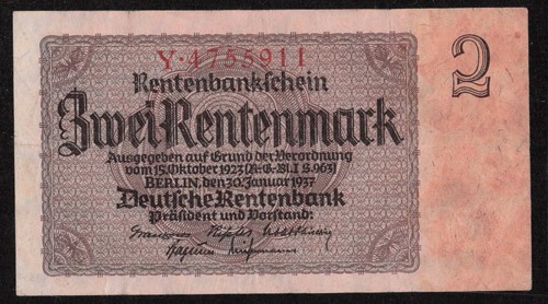 Banknote rentenmark 1937 - 2,
