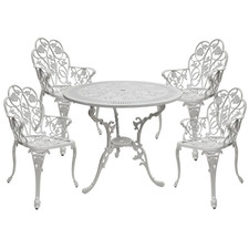 5-tlg. Aluguss Gartenset Jugendstil Antik, Rostfrei, Balkon Bistro-Set