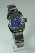 Meister Anker cal.281 Armbanduhr 70er Jahre blaues Ziffernblatt Datum mechanisch