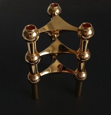 3 x Gold Nagel BMF Quist Kerzenständer Design Stecksystem Gold Kerzenständer