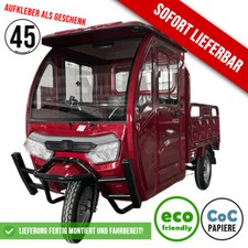 Cargo Volt Elektro Lastenrad Lasten-Dreirad Voll-Kabine Pritsche 45km/h 72V