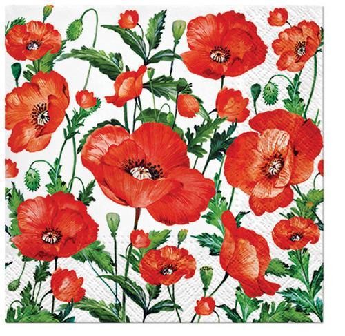 Servietten flanders poppy - 20,