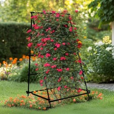 XXL Rankgitter Rankhilfe für Kletterpflanzen Spalier mit Netz Metall 105x176cm 