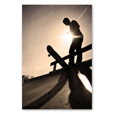 Postereck 0173 Poster Leinwand Skater, Halfpipe Sport Extrem Funsport Skateboard