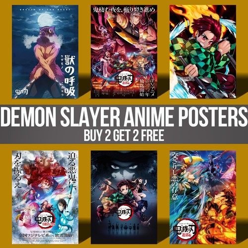 Demon slayer anime poster - anime,