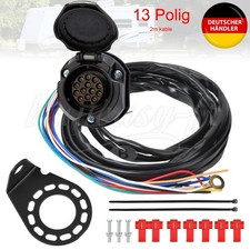 Anhänger Steckdose 13 Polig mit Kabel 2M vorverdrahtet Elektrosatz Anhängerkabel
