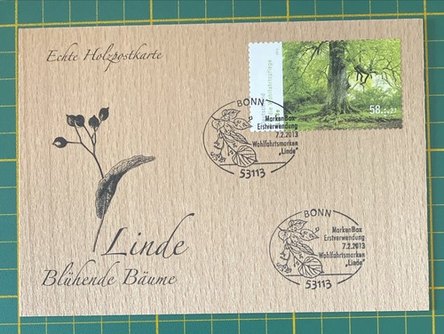 Echte holzpostkarte linde - echte,