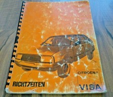 CITROEN VISA 1982 Richtzeiten Arbeitswerte Normzeiten WERKSTATT HANDBUCH
