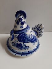 Pyyhar pabota Russische Deko blau weiß Porzellan Huhn Butterdose Käseglocke 