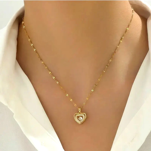 Herz halskette 585 gold - halskette,