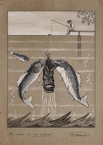 Angler fische humor - humor, karikatur