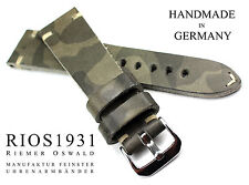 22mm /18 RIOS German Handmade Lederband Camouflage Militär Armee Pilot Band 