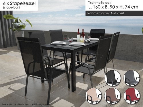 Alu gartenmöbel set tisch - alu,