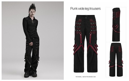 Punk rave men black gothic - black,