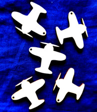 Minkaklecks  Anhänger Holz unbehandelt   5x Flugzeug  5cm  Basteln  XS