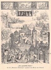 Der gestiefelte Kater - Moritz von Schwind  Münchner Bilderbogen - 1904 ~12x17cm