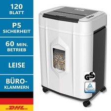 Aktenvernichter Papierschredder Partikelschnitt P5 120 Blatt automatisch, leise!