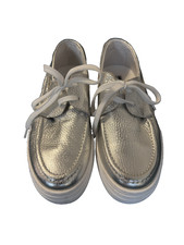 G.K. Mayer Damen Schnürschuhe Gr. 37 – Halbschuhe metallic Silber, bequem