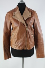 Massimo Dutti Women hellbraune Leder-Jacke Gr.S echtes Leder Top Zustand