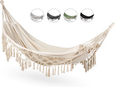 Outtec® Hängematte Hammock Hängeliege 200x150 cm, bis 200kg Tasche Boho Baumwoll