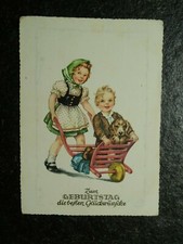 Alte AK , Kinder mit Schubkarre , Zum Geburtstag ... , (C249)