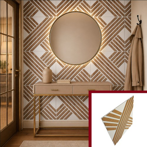 Wandpanel holz geometrisch - holz,