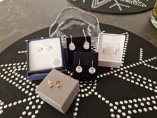 Ohrringe 5-teilig, Swarovski Stecker, Hänger Modeschmuck Silber und vergoldet