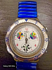 Original Swatch Aqua Chrono Bagnino SBK102 Blau Flexband