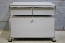 USM Haller Roll-Container mattsilber 2 Auszüge 1 Klappe Doppelcontainer Drucker