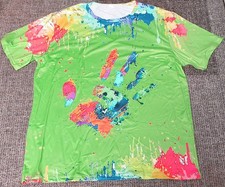 Herren Shirt bunt neon grün cool XXL Kurzarm 100% Polyester NEU