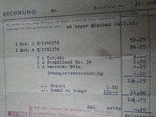 original  RECHNUNG 1941