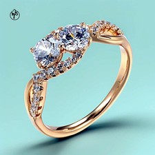 Damenring Vergoldet Rosegold Gold 585 Rolled Hochwertiger Ring