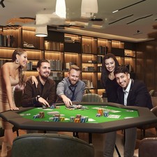 2-fach klappbar Pokertisch für 8 Spieler Casino Poker Tisch Spieltisch 120x75cm