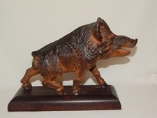 Geschnitzte Wildsau Figur Holz