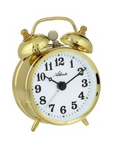 Atlanta 1068/9 Mechanischer Doppelglocken Wecker mit Metallgehäuse Gold✅RABATT ✅