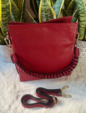 Tasche eckig echt Leder rot