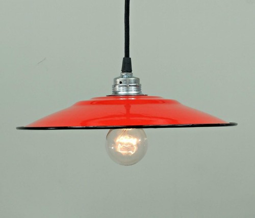 Fabriklampe rot flach - rot,