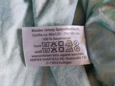 Kinder Jersey Spannbetttuch Bettlaken Novitesse ca 60 x 120 bis 70 x 140