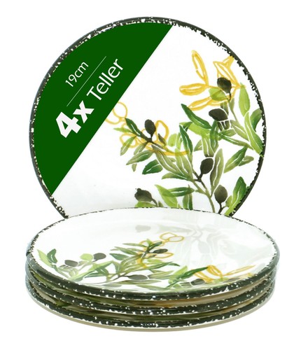 Keramik teller olive 4er set - 4er,