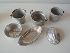 Konvolut altes Blechgeschirr, Blechtöpfe, Pfannen, Schüsseln ... für Puppenmutti
