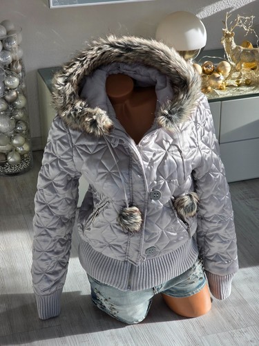 Stepp jacke mantel silber grau - silber,