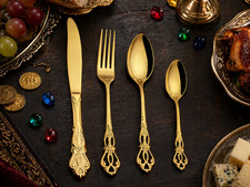 Gold Besteck Set 4tlg LARP